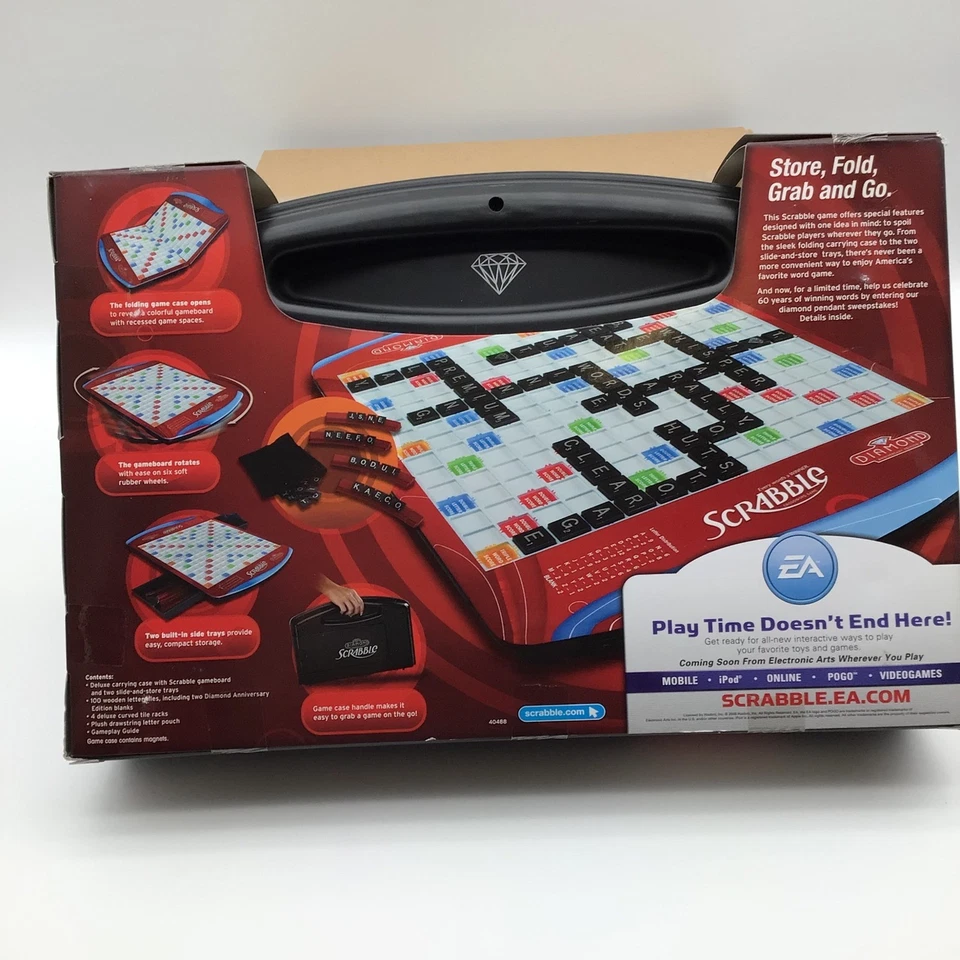 Scrabble Diamond Anniversary Edition Premium Folding Game Case New Sealed - Image 2 of 4