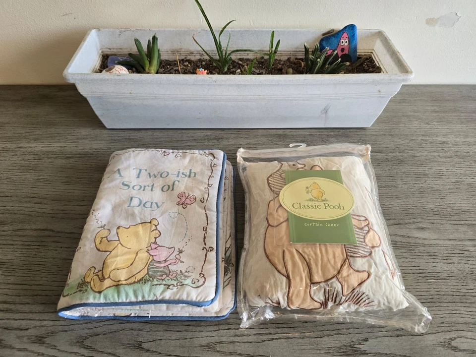 VTG Winnie The Pooh Fabric Cloth Kids Book and Classic Curtain Panel Sheer 40x60 - Image 2 of 4