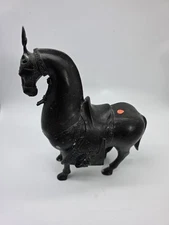 Vintage 12 Old Chinese Fengshui Bronze Lucky Zodiac Year Tang Horse Statue