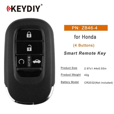 #ad KEYDIY KD ZB46 4 for Honda Start Universal Smart Remote Key 4 Buttons $129.00