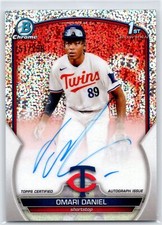 2023 Bowman Chrome #CPA-OD Omari Daniel Chrome Prospect Auto Speckle Twins