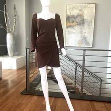 Reformation Cleona Knit Dress in Cafe (Brown)
