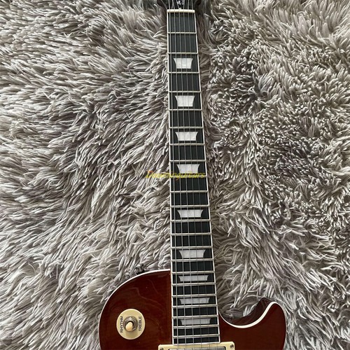 Customized Standard LP Electric Guitar Iced Tea Burst Flamed Maple Top HH Pickup - Imagen 8 de 8