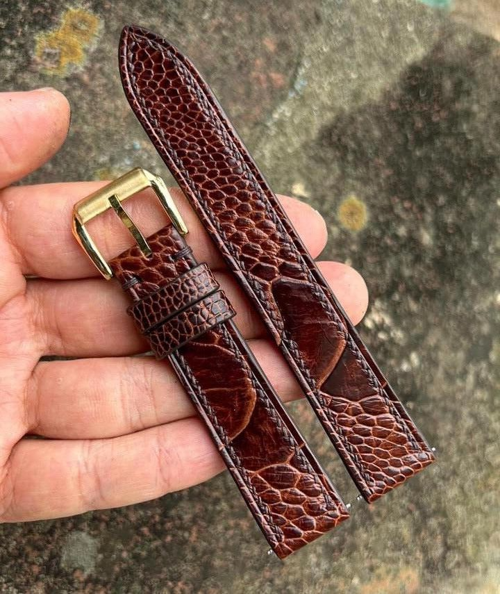 Genuine Ostrich Leg Skin Watch Strap Band size 16 18 19 20 21 22 23 24 25  26mm
