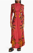 NWT $265 FARM Rio Living Bloom Long Sleeve Dress in LIVING BLOOM BLUSH!
