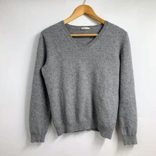 Lilysilk Women's 100% Cashmere V Neck Long Sleeve Pullover Sweater Size M