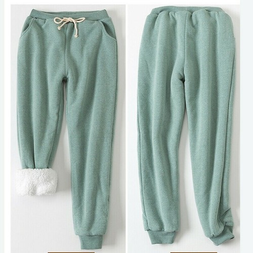 Womens Sweat Pants Sherpa Lined Fleece 