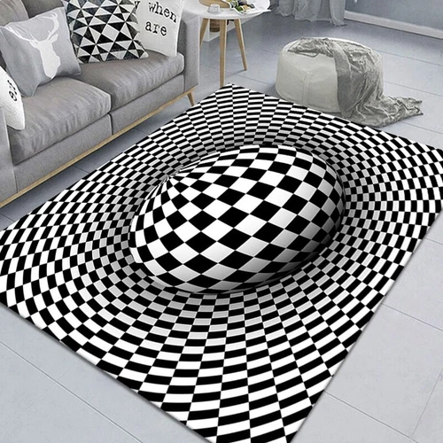 3D Vortex Illusion Carpet Entrance Door Floor Mat Abstract Geometric Optical - Picture 16 of 42