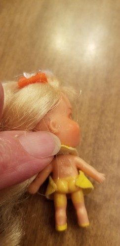 Liddle Kiddles Blonde Tiny Doll Yellow Dress Orange Bow Mattel Free Shipping - Picture 6 of 10