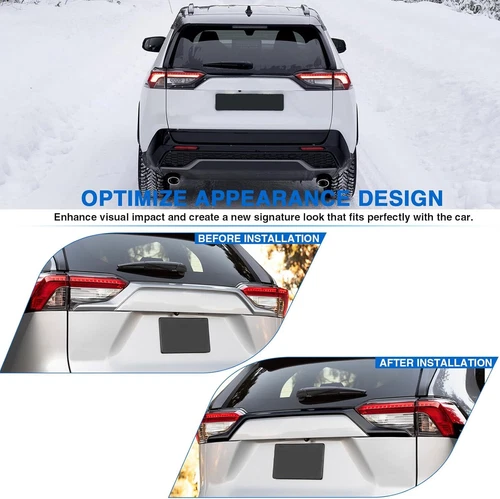 Cubierta de ventana de maletero trasero negro brillante para Toyota RAV4 2019-2021 2022 2023 - Imagen 8 de 8