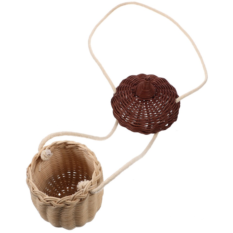 Rattan Storage Basket Acorn Pouch Satchel Hanging Shopping Travel eBay
