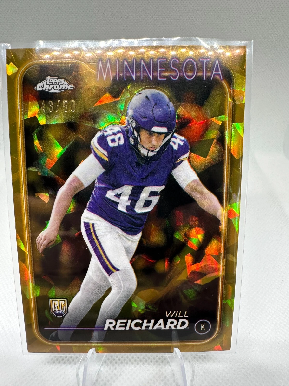 2024 Topps Chrome Sapphire Will Reichard Rookie Gold Sapphire /50