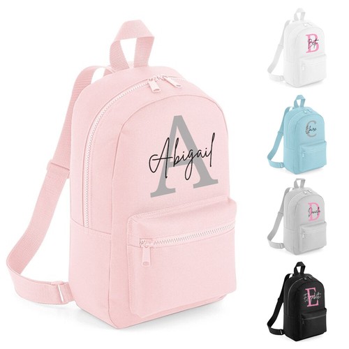 Personalised Girls Backpack Bag Mini School PE Club Nursery Any Name Rucksack - Picture 1 of 10