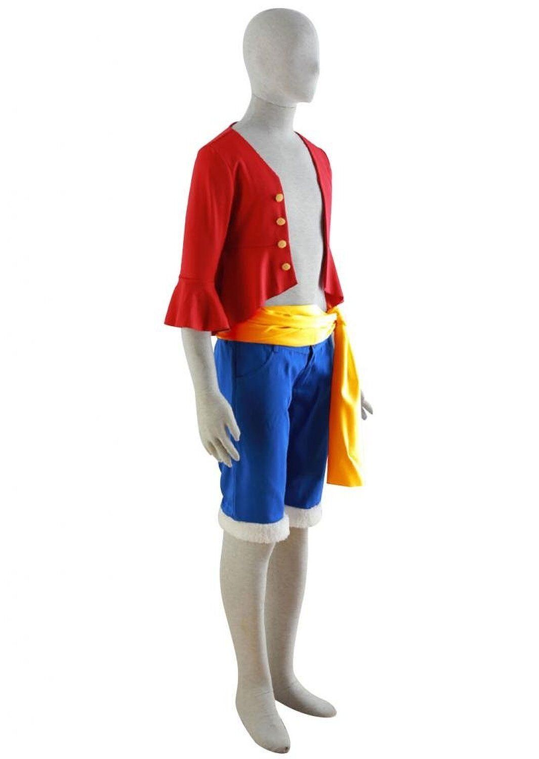 Fantasia Luffy C/ Chapéu One Piece Traje Infantil Roupa Mangá