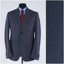 Mens Striped Blazer 40R UK Size MARCO POLO Blue Acetat Sport Coat Summer Jacket