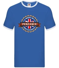 Made In Penzance - Mens Ringer - Town City Village Born Love Live Homewtown
