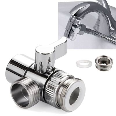 Schalter Wasserhahn Adapter 3 Wege T-Stück Anschluss Duschkopf Umschaltventil Haus UK