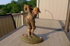 OLD CAST IRON GOLFER DOORSTOP, 4 LB 10 OZ 9 3/4" TALL