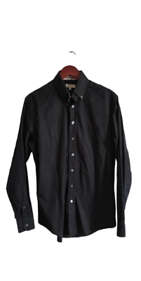 Burberry Shirt Camicia Burberry Nera Uomo Polo In Cotone (Nero