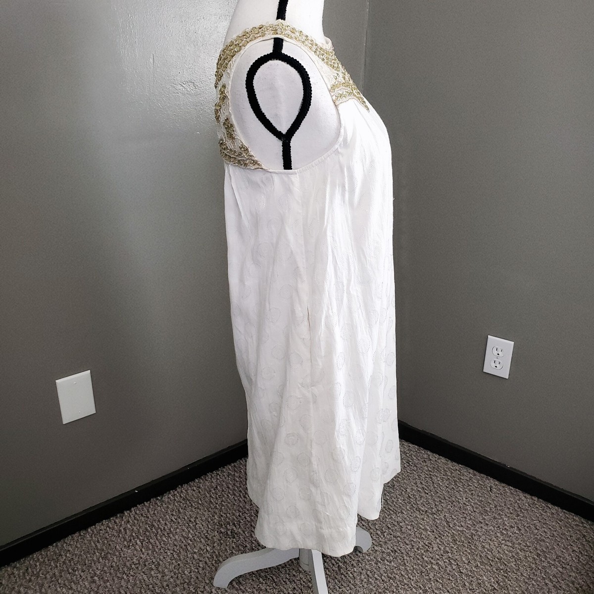anthropologie white beaded dress Farm Rio Anthropologie Beaded Embellished Maxi Long Dress  White Chocolate  Couture