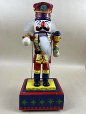 VTG House of Lloyd Musical Nutcracker 11" Moving Arms Wooden Xmas Decor 1996