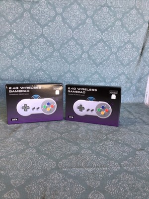 2 Piece- 2.4G Wireless Gamepad Compatible with SNES/SNF Console