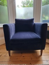 Dusky Navy Velvet Eden Armchair
