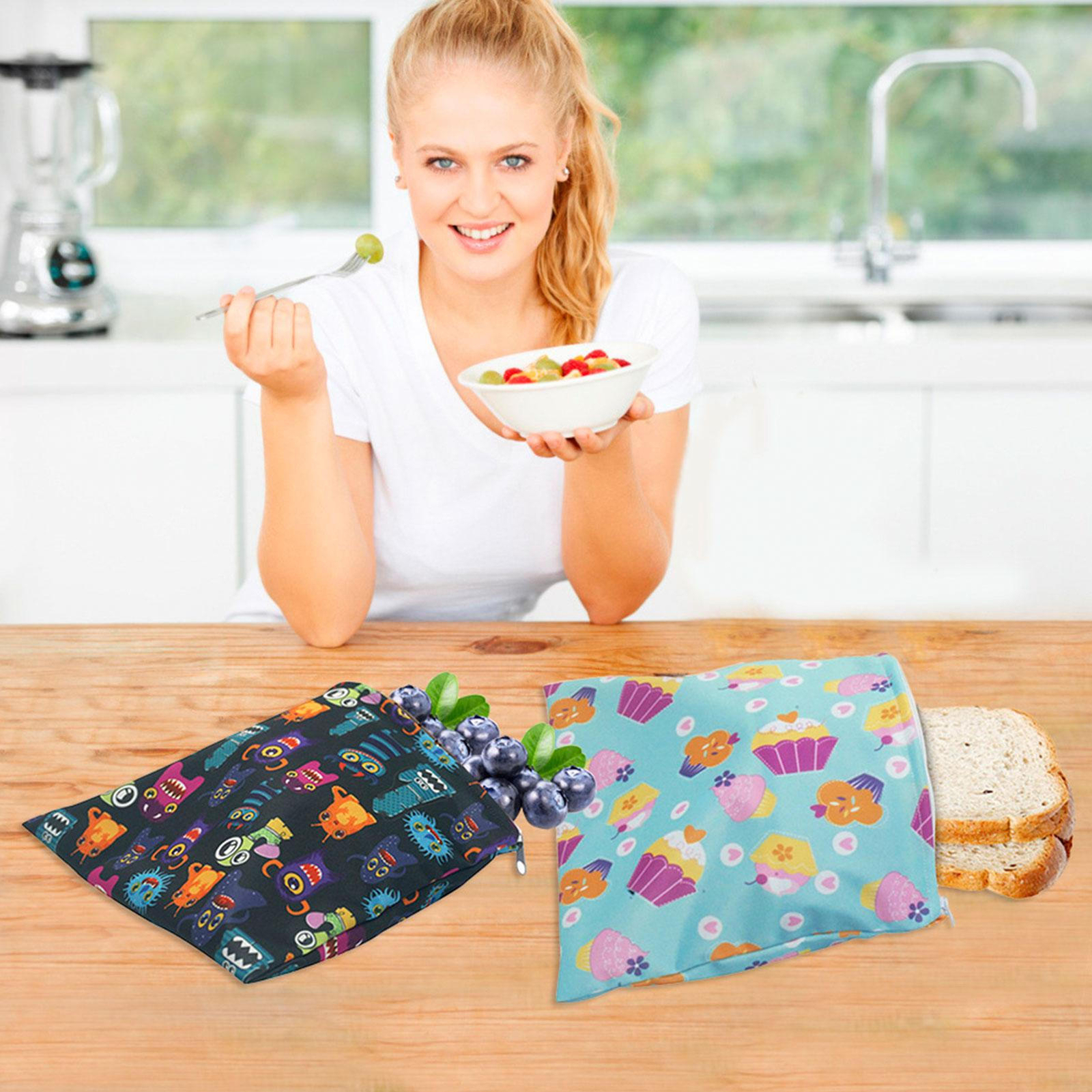 3pcs Reusable Sandwich Bags Food Storage Snack Reusable BPA Free Value