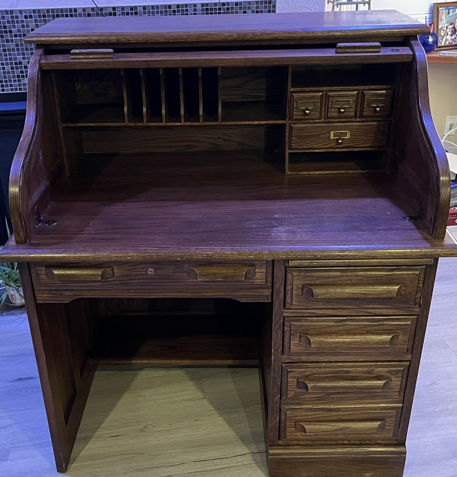 Oak Creek Riverside Roll Top Deskused eBay