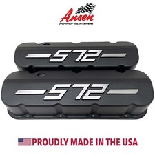 Big Block Chevy 572 Tall Valve Covers Black With Raised Logo - Ansen Usa