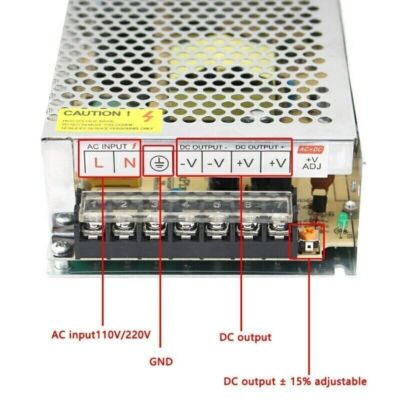 Alimentatore LED Coventry Light IP20 240V AC A 5/12/24V DC: 15-720W, Argento, 3 Anni Garanzia
