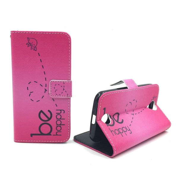 Schutz HüLle FüR Zte Blade L3 Be Happy Pink Tasche Case Cover + 1 Panzer Schutz-image