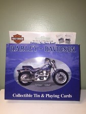 NEW Harley-Davidson Collectible Tin & Playing Cards Springer Softail Embossed