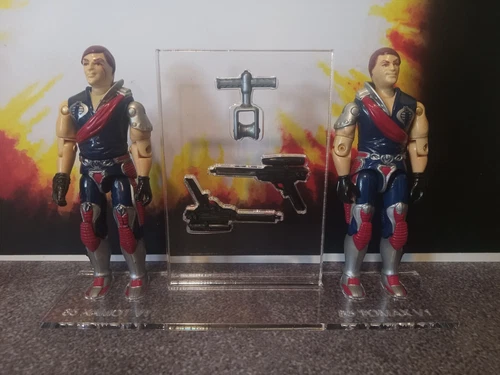 G.I. Joe Vintage Tomax & Xamot Acrylic Base Set / Stand   🔥No Toy included🔥