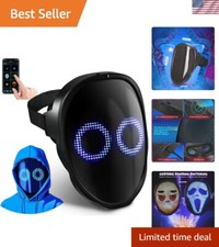 Smart LED Mask Programmable Face Transforming for Halloween,LED Light up Mask...