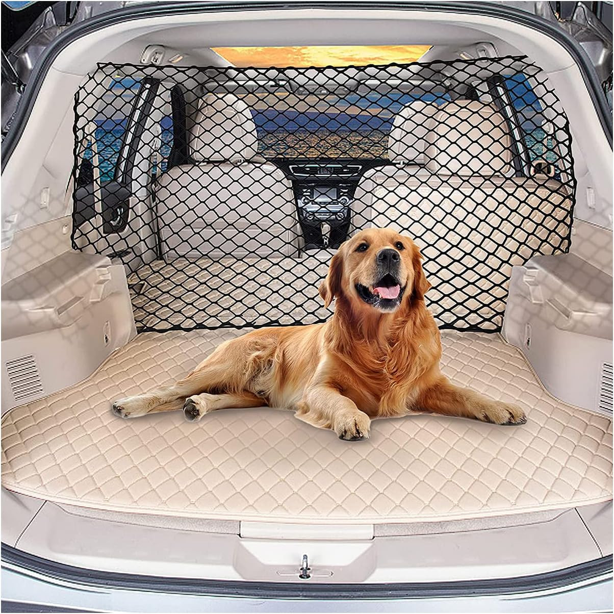 Car Dog Net Barrier 47" Pet Restraint Net Vehicle Safety Backseat Divider
