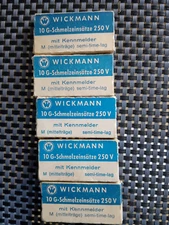 20x WICKMANN FUSION INSERTS 0.315A 250V GLASS FINE FUSES 25x5mm MT Rare!!