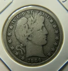 1906 Barber Half Dollar Fine Liberty Mostly visible. 90% Silver. FREE SHIPPING