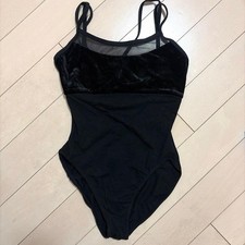 Chacott Ballet Leotard Black Mesh Cross Straps Camisole Style