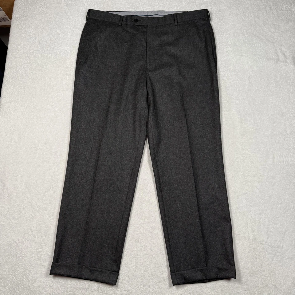 Brooks Brothers Pants Mens 40x30 Gray 1818 Madison Wool Cuffed Italian Fabric - Image 2 of 4