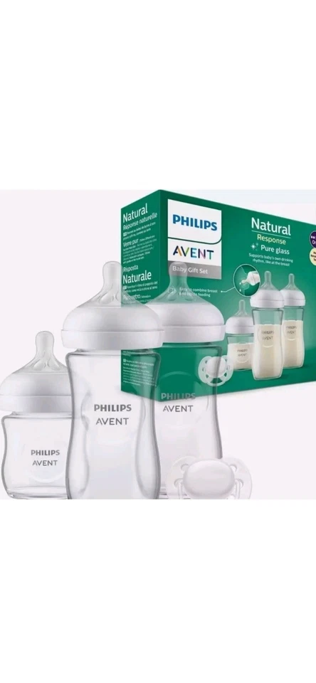 Philips Avent GLASS Baby Bottle Newborn Gift Set SCD878/11) ANTI COLIC