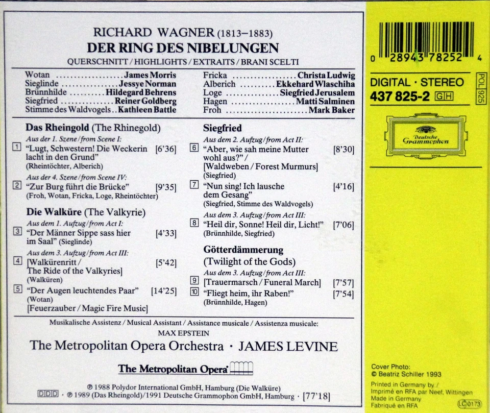CD - WAGNER Der Ring der Nibelungen - James Levine (Querschnitt) - Bild 2 von 2