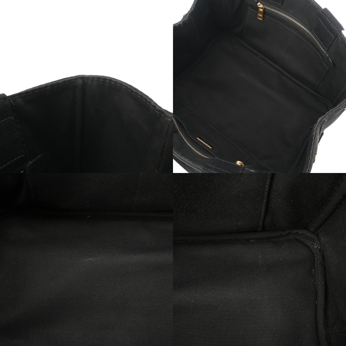PRADA Canapa Tote Black Ladies Canvas Tote Bag AB Rank Used  from japan thumbnail 8