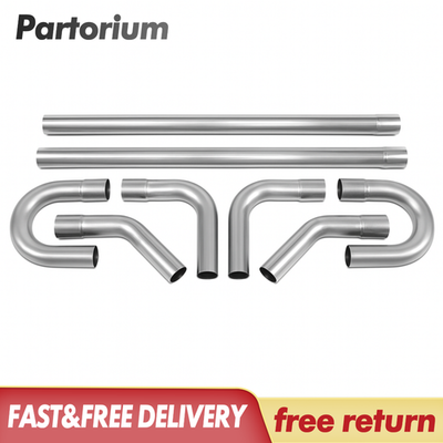 #ad 2” INCH Custom Exhaust Tubing Mandrel Bend Pipe Straight U Bend 90° Kit 8PCS $69.99