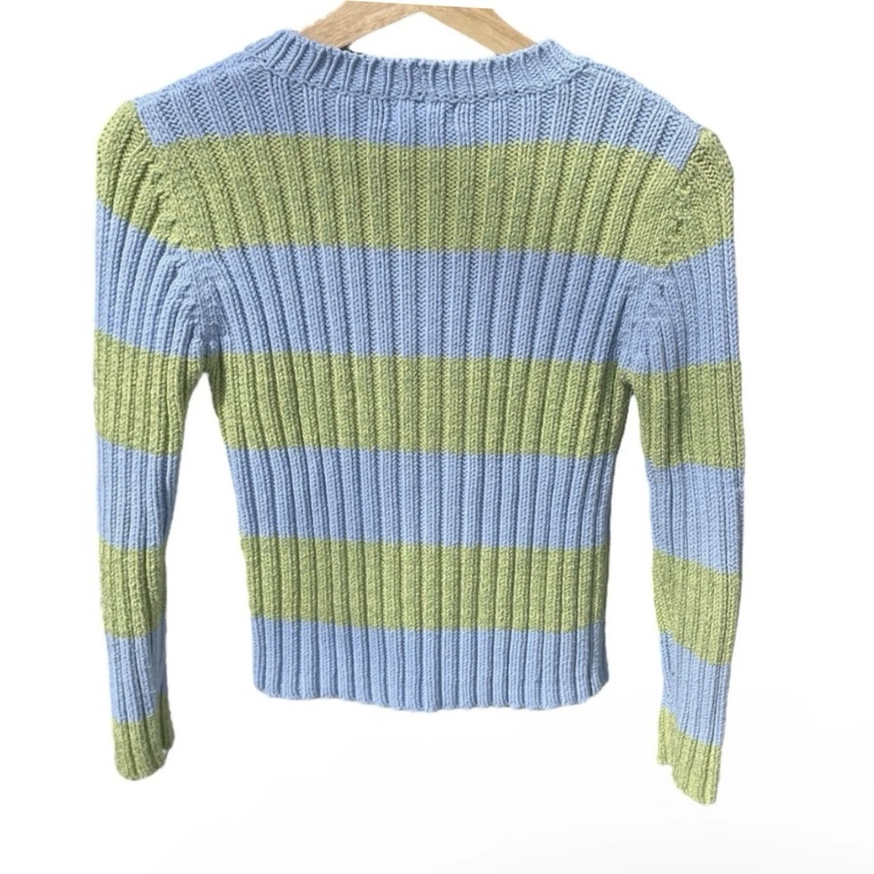 Suéter tejido brillante verde y azul de Limited Too Foto 4 de 4