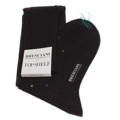 Bresciani NWT Over the Calf Dress Socks Size S in Blue 100% Cotton