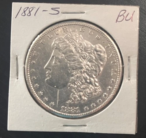 1881-S Morgan Silver Dollar Coin BU