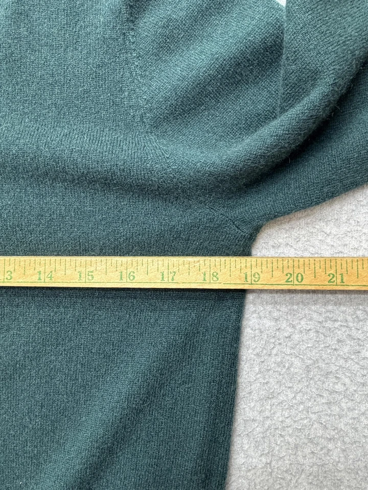 Ann Taylor Sweater Womens Medium Green 100% Cashmere Crewneck Pullover Soft - Image 4 of 4