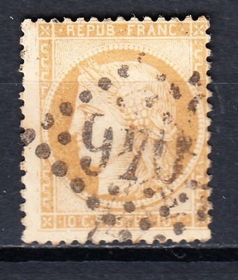 FRANCIA 1870.  YV. 36. CERES. 10 C.  BISTRE AMARILLO.  US.