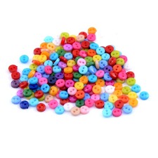 200 6mm Mixed Mini Round Acrylic Tiny Buttons Lots 2 Holes Sewing Accessories lp